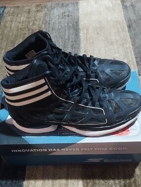 adidas Black and White Men's High-Top Athletic Shoes